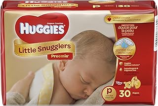 Huggies Gentle Care Preemies Diapers, Size P, 30-Count, Package May Vary