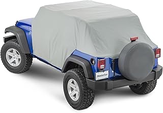 Full Door Cab Cover Fits 2007-2018 Jeep JKU Wrangler 4 Dr with Hard or Soft top Removed|Made with Durable Waterproof Exterior and Paint Pampering Soft Interior|11110409, |Gray