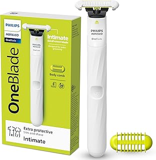 Philips Norelco OneBlade Intimate, Designed for Pubic Grooming, Trim & Shave with Extra Skin Protection, Waterproof, Model QP1924/70