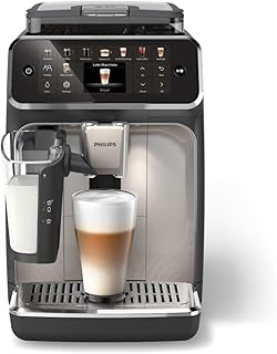 5500 Series Fully Automatic Espresso Machine - LatteGo Milk System, Integrated Grinder, 20 Hot & Iced Coffee Pre-Sets, Quick Start, SilentBrew, 15-Bar Pressure, Black Chrome (EP5544/94)