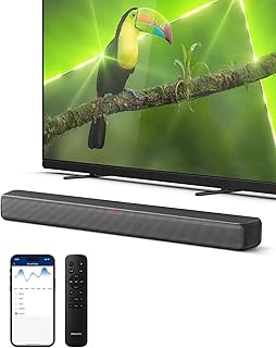 B5109 Sound Bar for TV, 2.0 Channel Sound,DTS Virtual:X,Dolby Digital Plus,BT LE Audio,EQ Effects,Night Mode,Easy Setup, EasyLINK,Roku TV Ready,Remote/APP Control,Darkgrey