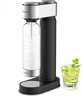 Soda Streaming Machine, Stainless Sparkling Water Maker Easy Install with Quick Twist 1L PET Carbonating Bottle, Soda Maker Compatible with 60L CO2 Carbonator (NOT Included), ADD4902BKOQ/37