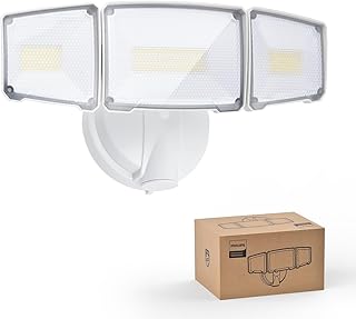 72W 7400LM LED Flood Lights Outdoor, Switch Controlled Aluminum Security Lights, 3 Adjustable Heads, Wall Mount, 5000K Daylight, Waterproof for Yard, Garage