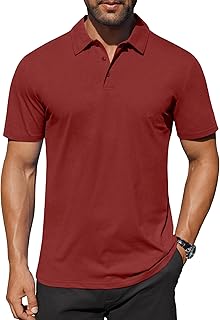 Men's Polo Shirts Short Sleeve Moisture Wicking Golf Shirt Fashion Casual Collared T-Shirt