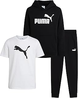 Boys Sweatpants Set - 3 Piece Fleece Pullover Hoodie Boys TShirt and Jogger Pants Youth Kids Activewear Set (8-16)