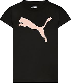 Girls' Core Logo Short Sleeve T-Shirt, Crewneck, Soft and Lightweight