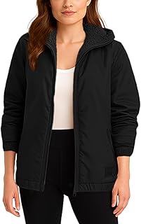 Womens Windbreaker Jacket - Water and Wind Resistant Midweight Cozy Sherpa Fleece Insulated Softshell Jacket for Women