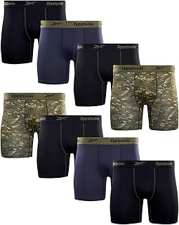 Sponsored Ad - Men's Boxer Briefs - 8 Pack Sport Soft Performance Athletic Underwear Boxers for Men with Contour Pouch (Sizes: S-XL)