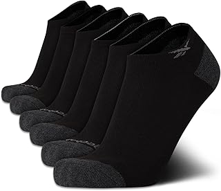 Mens Low Cut Socks – 6 Pack Basic Cushioned No Show Athletic Socks for Men (Size 6-12.5)