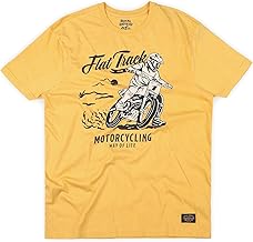 Flat Track Fun Men's T-Shirts 100% Cotton Half Sleeves Tee Round Neck Casual Summer Shirts for Men