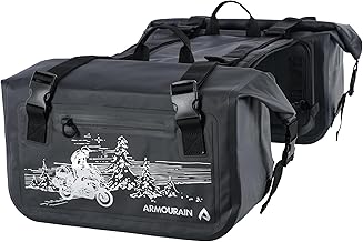 Sponsored Ad - Motorcycle Side Bag 50L (25L*2) Trunk Seat Bag Saddle Bag Motorcycle Accessories (Black)