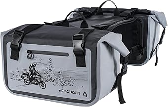 Sponsored Ad - Motorcycle Side Bag 50L (25L*2) Trunk Seat Bag Saddle Bag Motorcycle Accessories (Grey)