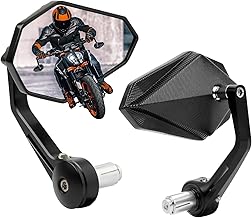 Sponsored Ad - Motorcycle Bar End Mirrors Black CNC Bar End Mirrors for Motorcycles Compatible with Honda Kawasaki Suzuki Scooter and More (Blue Glass Lens)