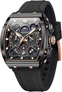 Sponsored Ad - Watches for Men Casual Luxury Large Face Multifunctional Chronograph Men's Watches Durable Silicone/Nylon Strap 3ATM Waterproof Men Watch Date Moon Phase Analog Quartz Watch Reloj para 