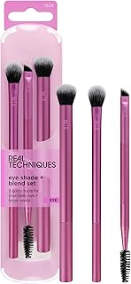 Eye Shade & Blend Makeup Brush Trio, For Eyeshadow & Liner, Makeup Tools for Shaping & Grooming Brows, Defined Makeup Look, Synthetic Bristles, Vegan & Cruelty-Free, 3 Count
