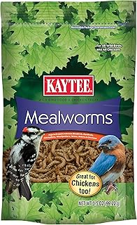 Kaytee Wild Bird Food Mealworms For Bluebirds, Wrens, Robins, Chickadees, Woodpeckers, Cardinals & Chickens, 3.5 Ounce