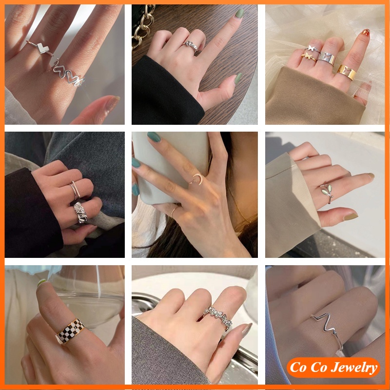 S925 Silver Korean Diamond Opening Adjustable Rings for Women Fashion Luxury Index Finger Ring Jewelry Gift